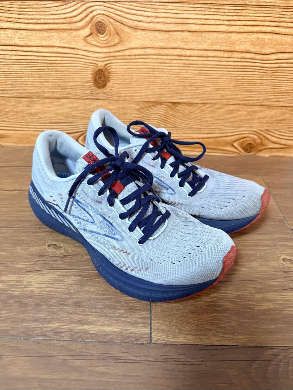 Brooks Men's Glycerin 19 Running Shoes Size 10.5 Gray Navy Blue *see desc